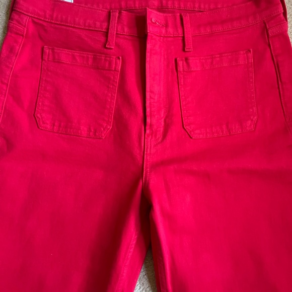 Women's Red Flared Jeans - Picture 3 of 4